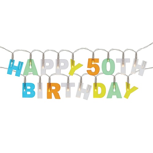 Party Lights By Splosh - Happy 50th Birthday