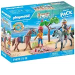 Playmobil Horses of Waterfall - Starter Pack Horseback Riding Trip to the Beach with Amelia and Ben