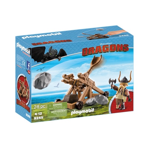 Playmobil How To Train Your Dragon - Gobber with Catapult
