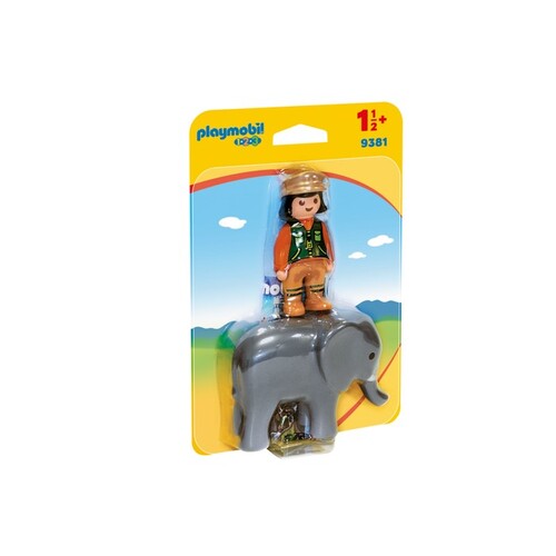 Playmobil 1.2.3 - Zookeeper with Elephant