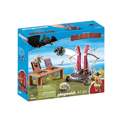 Playmobil How To Train Your Dragon - Gobber the Belch with Sheep Sling