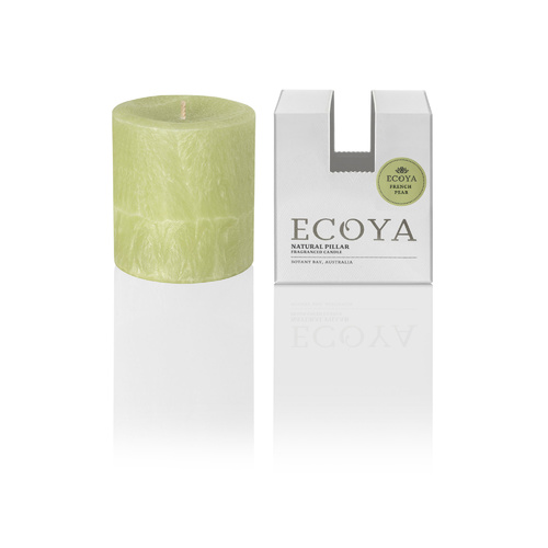 Ecoya Small Coloured Pillar Candle - French Pear