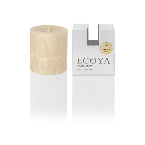 Ecoya Small Coloured Pillar Candle - Vanilla Bean