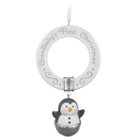 2022 Hallmark Keepsake Ornament - Grandbaby's First Christmas Penguin Bell Porcelain