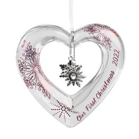 2022 Hallmark Keepsake Ornament - Our First Christmas Glass Heart
