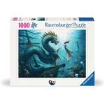 Ravensburger Puzzle 1000pc - Enchanted Depths Dragon, Mermaid and Turtles