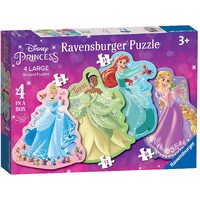 Ravensburger Puzzle 10,12,14,16pc - Disney Princess Loving Life Large Shaped Puzzle
