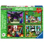 Ravensburger Puzzle 4x100pc - Minecraft Realms & Adventures Bumper Pack