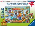 Ravensburger Puzzle 2 x 12pc - Let's Go Shopping