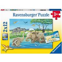 Ravensburger Puzzle 2 x 12pc - Baby Safari Animals