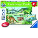 Ravensburger Puzzle 2 x 24pc - Dinosaurs of Land and Sea