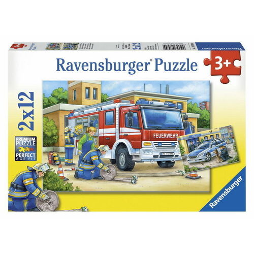 Ravensburger Puzzle 2 x 12pc - Police and Firefighters