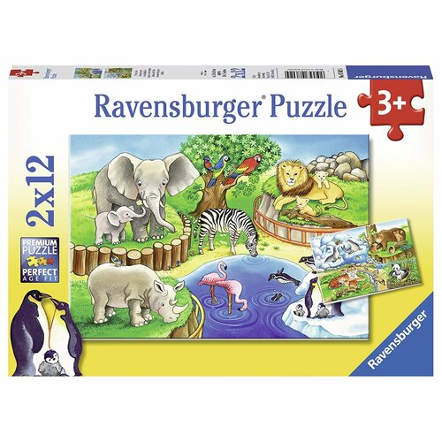 Ravensburger Puzzle 2 x 12pc - Animals In The Zoo