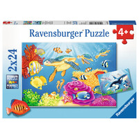 Ravensburger Puzzle 2 x 24pc - Colourful Underwater World
