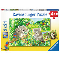 Ravensburger Puzzle 2 x 24pc - Sweet Koalas and Pandas