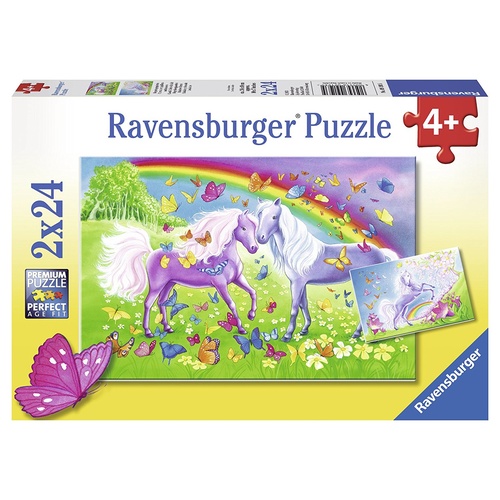 Ravensburger Puzzle 2x24pc - Rainbow Horses