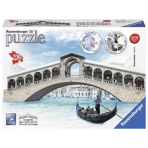 Ravensburger 3D Puzzle 216pc - Venice's Rialto Bridge