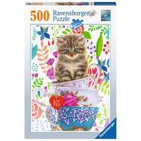 Ravensburger Puzzle 500pc - Kitten in a Cup