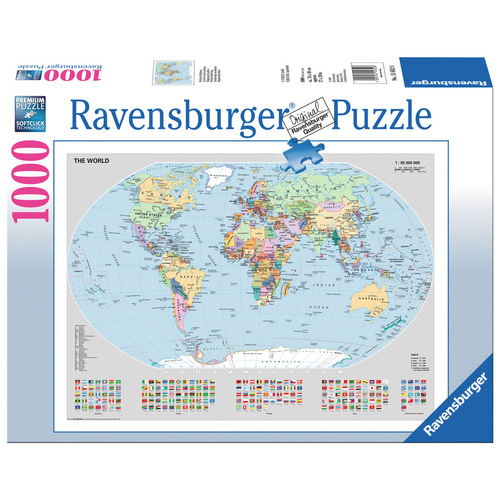 Ravensburger Puzzle 1000pc - Political World Map