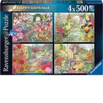 Ravensburger Puzzle 4x500pc - Happy Days No. 4 Glorious Gardens