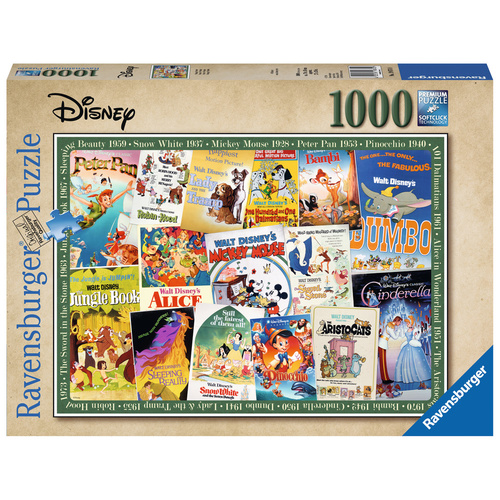 Ravensburger Puzzle 1000pc - Disney Pixar - Vintage Posters