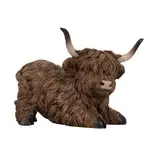 Splosh Rustic Meadow Statue - Highland Cow Sitting