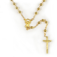 Rosary Beads Gold Plated Metal 5mm