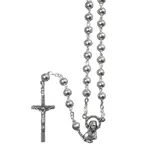 Rosary Beads Silver Plated Metal 5mm