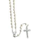 Rosary Beads - Imitation Mother of Pearl Heart Shaped