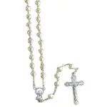 Rosary Beads - Imitation Mother of Pearl Heart Shaped
