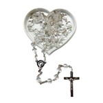 Heart-Shaped Rosary - Clear