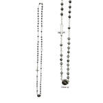 Rosary Crystal Necklace - Silver