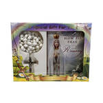 Rosary and Book Set - Communion Plastic White