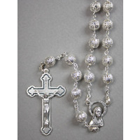 Rosary Beads Filigree Silver 8mm