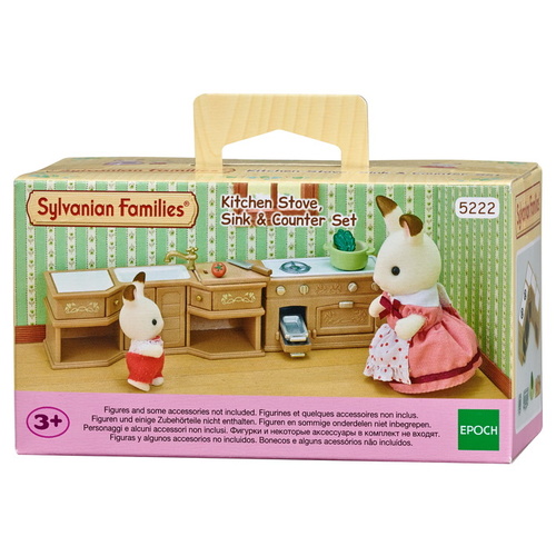 Sylvanian Families - Kitchen Stove Sink And Counter Set