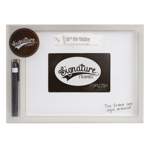 Splosh Signature Frame - 18th Birthday White