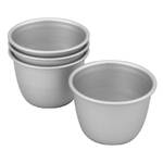 Bakemaster - Silver Anodised Pudding Pan Set Of 4 - 8 x 6cm