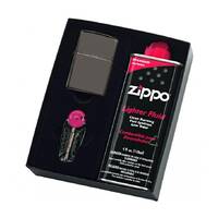 Zippo Gift Set - Lighter and Fluid - Black Ice