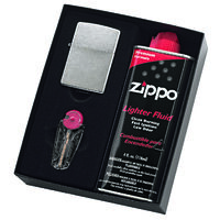 Zippo Gift Set - Lighter and Fluid - Street Chrome