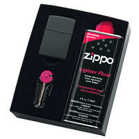 Zippo Gift Set - Lighter and Fluid - Matte Black