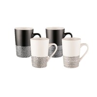 Bundanoon Tube Mug - Monochrome Hem (Set of 4)