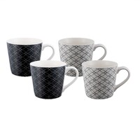 Bundanoon Mod Mug - Monochrome Geometrics (Set of 4)