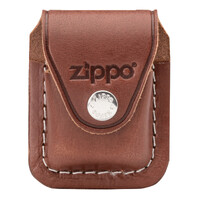Zippo Pouch - Brown Leather with Clip