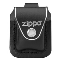 Zippo Pouch - Black Leather with Loop