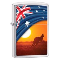 Zippo Lighter - Flag & Landscape Kangaroo