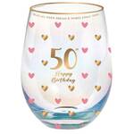 Sweet Heart Stemless Glass - 50th
