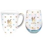 Sweet Heart Mug & Stemless Glass Set - 16th