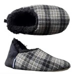 Slumbies Mens Flannel Plaids Grey Flannel Cut Back