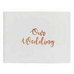 Rose Gold & White Wedding Guest Book - Our Wedding