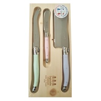 Jean Dubost Laguiole Simplicite - 3 Piece Cheese Set with Cleaver Pastels 
